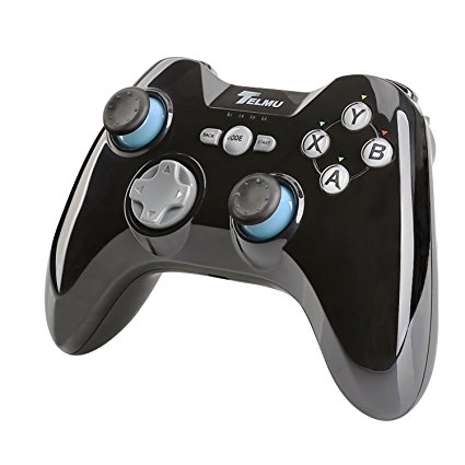 Telmu Wireless Gamepad Bluetooth Game Controller Built-in Lithium Battery Phone Holder Included for Windows PC, Android Phones, TV Box