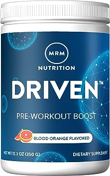 MRM Nutrition Driven Pre-Workout Powder | Blood Orange Flavored | 125mg Caffeine | Pure Ingredients| Muscle   Hydration   Energy Blends | Performance Energy | Vegan   Gluten-Free | 29 Servings