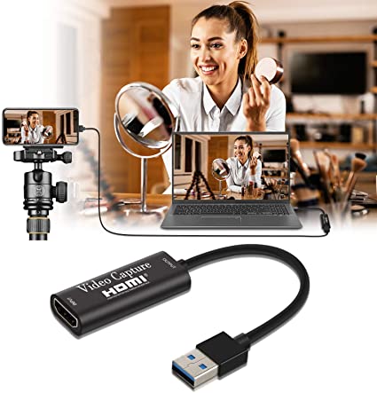 Audio Video Capture Card,HDMI to USB 3.0 HD 1080P Video Capture Adapter Directly to Computer for Gaming,Streaming,Teaching,Video Conference or Live Broadcasting, Supports PC,Phone,PS4,XBOX,Camcorder