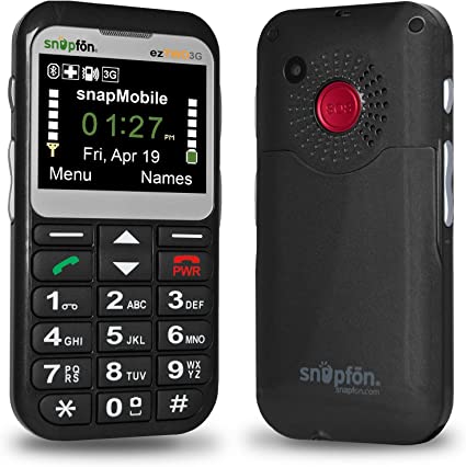 Snapfon ezTWO3G Locked to Snapfon Network | Activation Kit Included | Only for The Snapfon Network | Senior GSM Cell Phone, SOS Button, Hearing Aid Compatible, Mobile Monitoring Service Ready