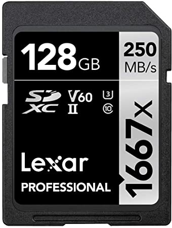 Lexar Professional 1667x 128GB SDXC UHS-II Card, (LSD128CB1667) Silver