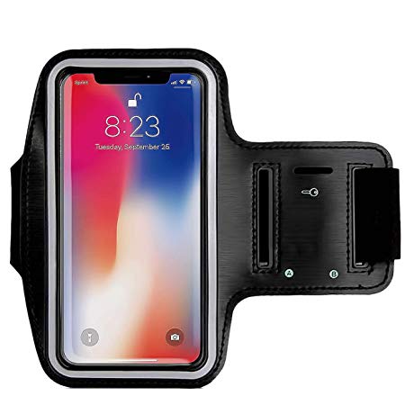 CaseHQ Armband for iPhone Xs Max iPhoneXS iPhone XR iPhone X 8Plus 7Plus 6/6S Plus Galaxy s9s8 s7Edge Sports Exercise Running Fitness Exercise Gym Pouch Reflective with Key Holder