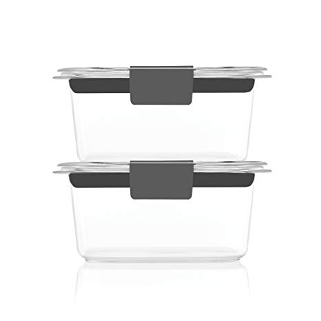 Rubbermaid Brilliance Food Storage Container, Small, 1.3 Cup, Clear, 2-Pack