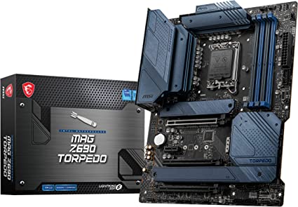 MSI MAG Z690 TORPEDO Gaming Motherboard, ATX - Supports Intel Core 12th Gen Processors, LGA 1700 - 16 Duet Rail VRM 70A, DDR5 Memory Boost 6400 MHz/OC, 1 x PCIe 5.0 x16, 3 x M.2 Gen4, 2.5G LAN