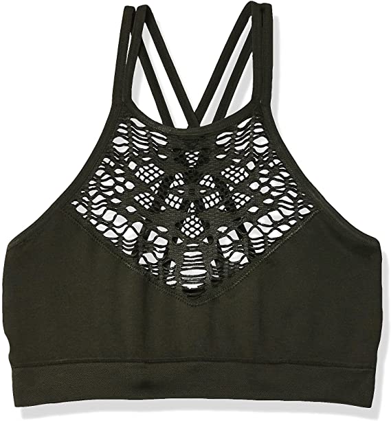 Amazon Brand - Mae Women's High-Neck Bralette with Cutouts (for A-C cups)