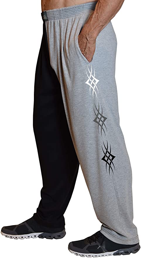 Baggy Two Tone Pants with Blade Tattoo Design