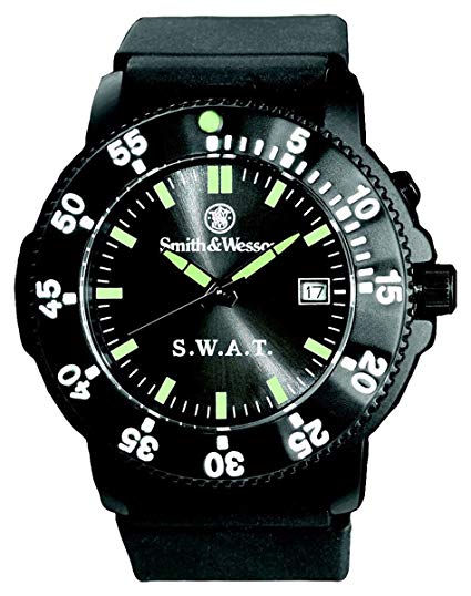 Smith & Wesson Men's SWW-45 S.W.A.T. Black Rubber Strap Watch