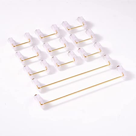 Akko PCB Mount Screw in Stabilizer Set, Keyboard PCB Stabilizers, Pre-Clipped 2u 6.25u 7u with Pad, and Gold Plated Wires for Mechanical Keyboard (White)