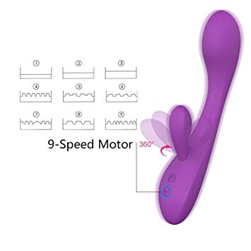 Silicone Vibrator,Multi-speeds Patterns with Quiet Motor Electric Massager Support for Computer and Tablets Android