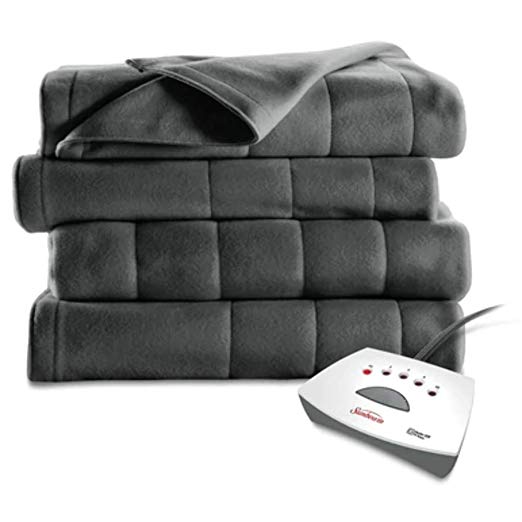 Sunbeam Heated Fleece Electric Blanket, Full Size, 10 Hour Shut Off, 5 Heat Setting