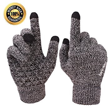 Achiou Winter Warm Touchscreen Gloves for Women Men Knit Wool Lined Texting