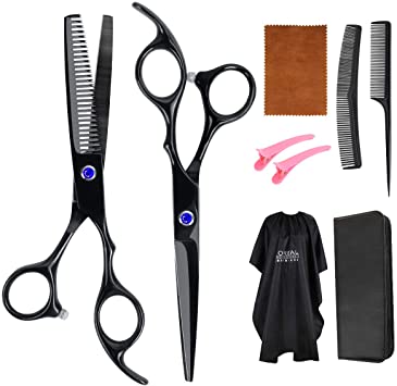 Professional Hairdressing Scissors Set - 9 PCS Hair Cutting Kit Salon Home Use Barber Scissors Set Thinning Haircut Hairdressers scissors for Man Woman