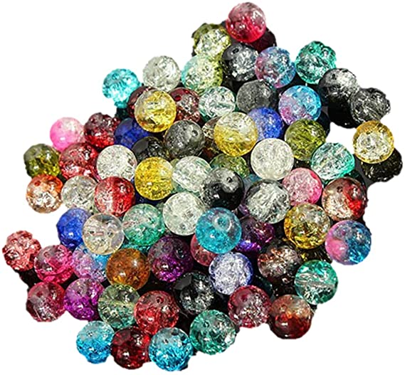 100pcs 8mm Mixed Colourful Glass Crystals Beads for Jewellery Making Crafts DIY