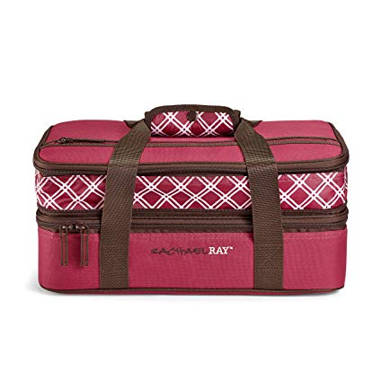 Rachael Ray 5051RR2583 Expandable Lasagna Lugger, 16.5” X 10.5” X 6.8”, Burgundy