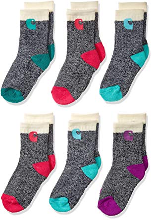 Carhartt Girls' Camp Crew Sock-6 Pair Pack