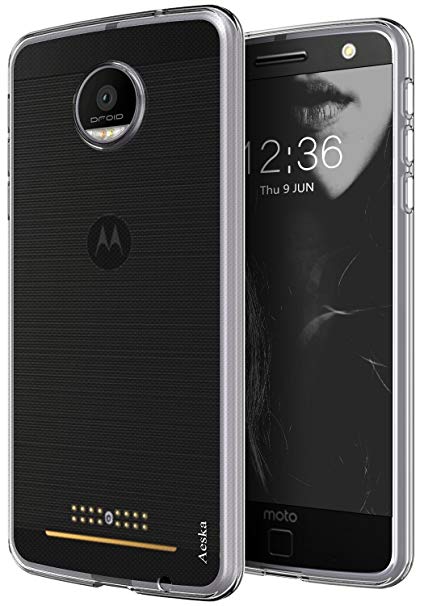 Aeska Moto Z Force Case, Ultra [Slim Thin] Flexible TPU Gel Rubber Soft Skin Silicone Protective Case Cover for Motorola Moto Z Force Droid (Clear)
