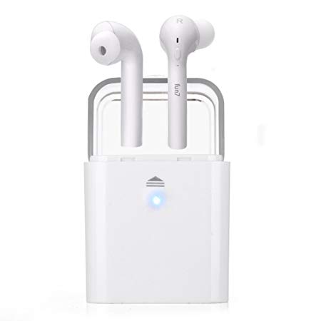 Truly Wireless Headphones, Deyimei Bluetooth V4.2 Sport Sweatproof Earphones with Mic and Portable Charging Box Stereo Noise Cancelling Headset for iPhone iPad Samsung Most Android Phones