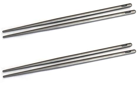 Titanium (TI) Super Strong Lightweight Professional Chopsticks - Two Sets - By TitanOwl