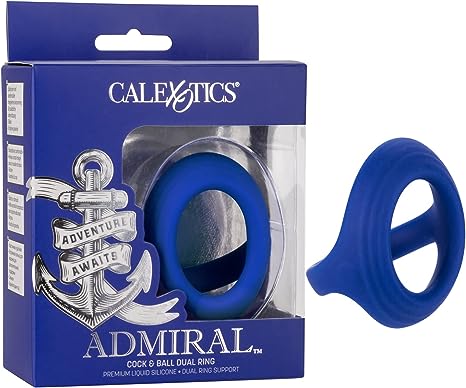 CalExotics Admiral Cock & Ball Dual Ring, Blue (SE-6010-05-3)