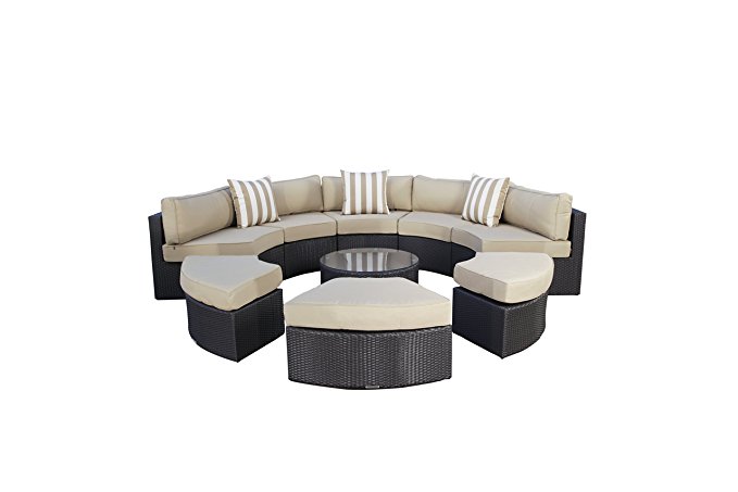 Madbury Road Santorini 9 Piece Outdoor Sectional/Daybed Set