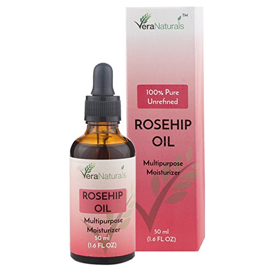 Vera Naturals 50Ml Rosehip Seed Oil Cold Pressed 100% Pure & Virgin Natural Moisturizer To Heal Dry Skin, Fine Lines & Scars