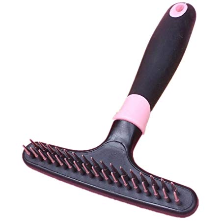 Pink Knot Rake Pet Fur Knot Cutter Remove Rake Grooming Shedding Brush Comb Rake Dog Cat Long Short Hair Metal Blade,Pink