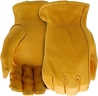 BOSS Men's Premium Grain Deerskin Leather Work Gloves