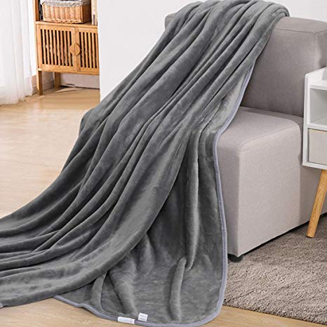Fraylon Soft King Size Blanket Microfiber Polyester Fleece Blankets for Couch Bed Sofa Warm Winter Blankets(Gray,90x108 Inch)