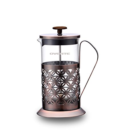 Ovente FSF20C 20oz Stainless Steel French Press Coffee Maker, Great for Brewing Coffee and Tea, 5 cup,Antique Copper