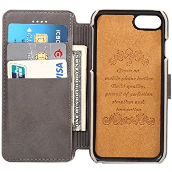 Leather Wallet Phone Case with Flap Cover (Stand View Case) for iPhone 6/6S/iPhone 6 Plus/6S Plus/iPhone 7/7 Plus