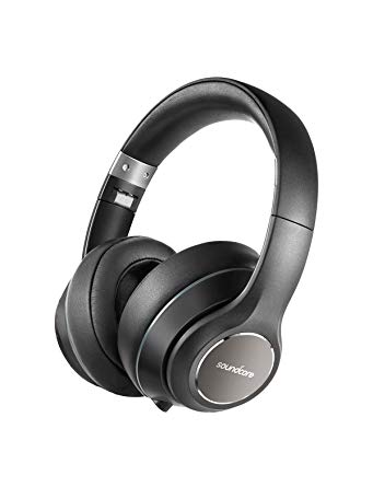 Over Ear Headphones, Soundcore Vortex Wireless Headset by Anker, 20H Playtime, Deep Bass, Hi-Fi Stereo Earphones for PC/Phones/TV, Soft Memory-Foam Ear Cups, w/Mic and Wired Mode