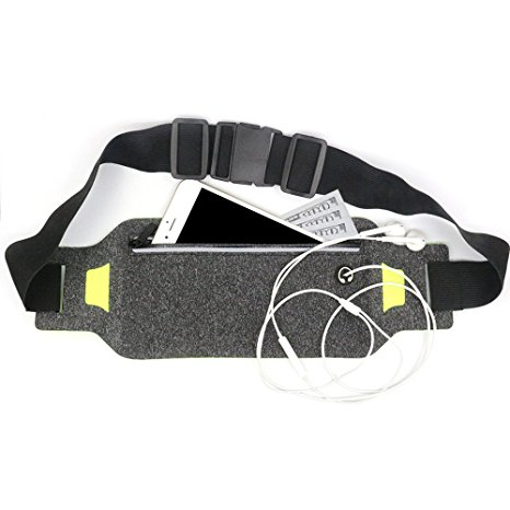 Neeuq Running Belt - Runner Belt - Waist Pack - iPhone 6 6s 7 Plus iPhone Holder for Runners - Best Running Belt for Hands Free Workout - Water Resistant & Reflective Fitness Accessories