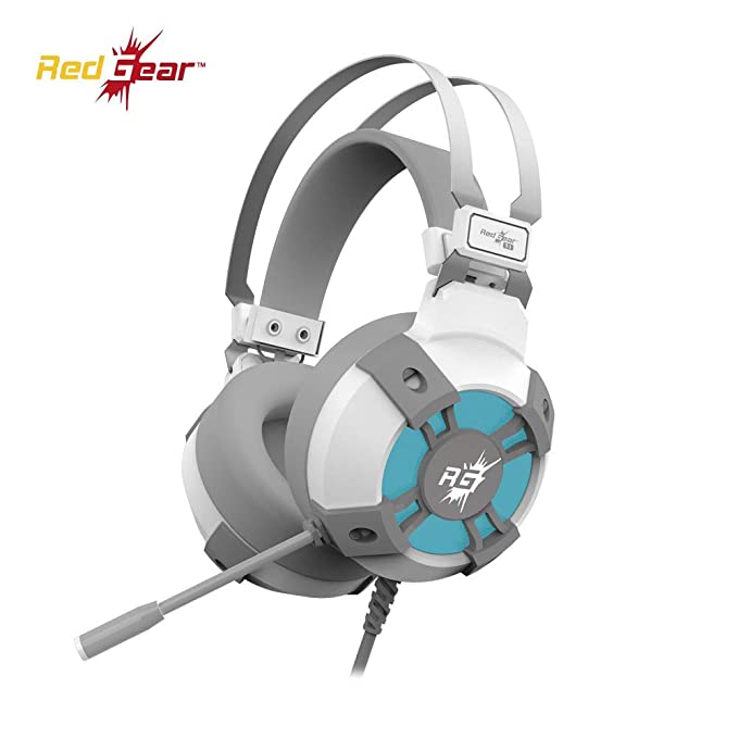 Redgear Cosmo 7.1 USB Gaming Headphones with RGB LED Effect, Mic and in-line Controller for PC [Special White Edition]