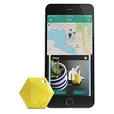 XY4  Key Finder - Bluetooth Item Finder, Phone Finder, Car Key Tracker Device - Key Locator Tags Find Lost Keys, Keychain, Smartphone, Wallet, Luggage (Yellow)