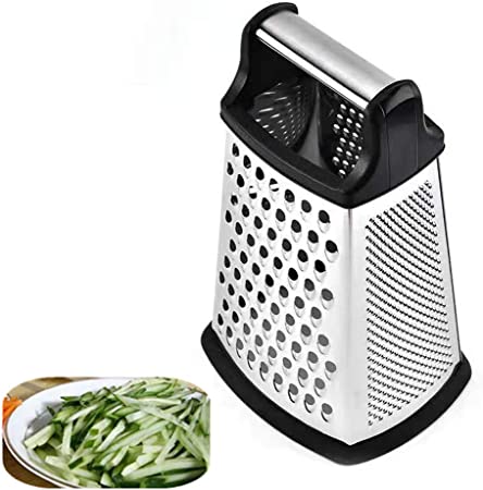 Cheese Grater & Shredder,Stainless Steel with 4 Sides- Kitchen Cutter, Best for Parmesan Cheese, Vegetables, Ginger