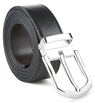 Mens Belt 100% Fine Leather Mens Belt Dress Belt Genuine Italian Leather Reversible
