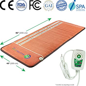 Infrared Heating Pad - Aid Chronic Pain Relief, Arthritis - Negative Ion - FIR Heat - FDA Registered Manufacturer - Adjustable Temperature Setting - Hot Stone Heating Mat (TAO - 80"x 40")
