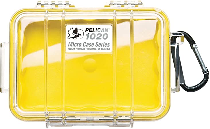 Waterproof Case | Pelican 1020 Micro Case - for Cell Phone, GoPro, Camera, and More (Yellow/Clear)