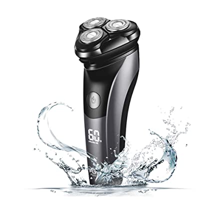 OriHea Electric Shaver for Men Rotary Razors 3D Rechargeable Beard Trimmer Face Razors Wet & Dry Cordless 100% Waterproof IPX7 with Pop-up Trimmer & Nose Haire and Protective Case - Black