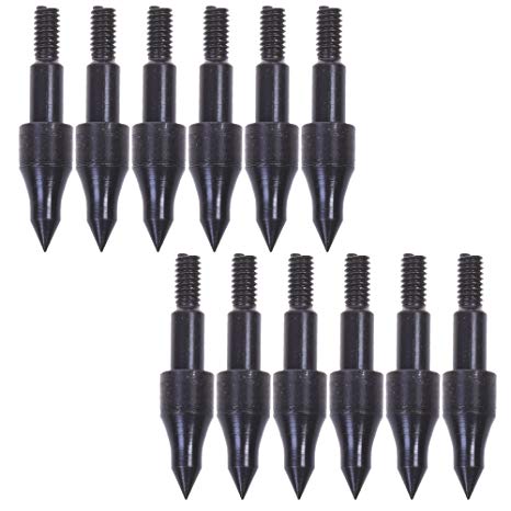 COSMOS Pack of 12 PCS Screw In Archery Bullet Points for Arrows, 100 Grain Each