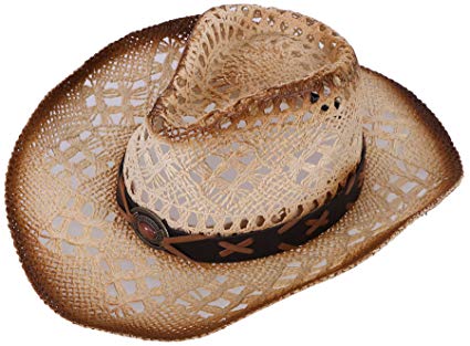 Lullaby Mens Womens Sun Hat Wide Brim Western Structured Straw Cowboy Hat