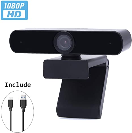 Webcam with Microphone,1080P HD USB Webcam,Computer Web Camera for Live Streaming, 30fps Rotatable PC Mac Laptop Desktop Web Camera for Video Calling, Studying, Conference