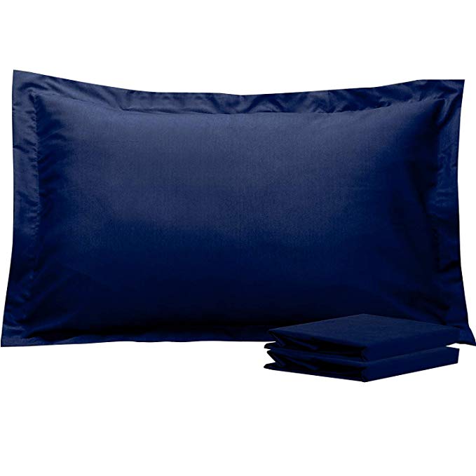 NTBAY King Pillow Shams, Set of 2, 100% Brushed Microfiber, Soft and Cozy, Wrinkle, Fade, Stain Resistant, Navy Blue