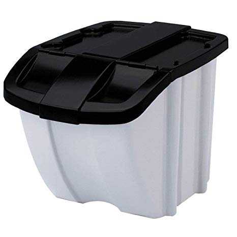 Suncast BH188810 18 Gallon Indoor or Stacking Recycle Storage Bin, (Open Box)