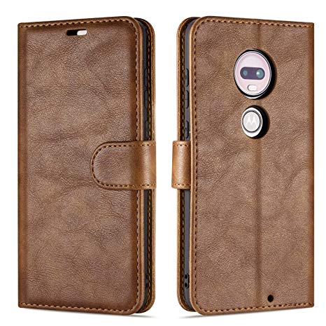 Case Collection Premium Leather Folio Cover for Motorola Moto G7 / G7 Plus Case (6.2") Magnetic Closure Full Protection Design Wallet Flip with [Card Slots] and [Kickstand] for Moto G7 Plus / G7 Case