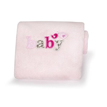 Carter's Embroidered Boa Blanket, Pink Birds