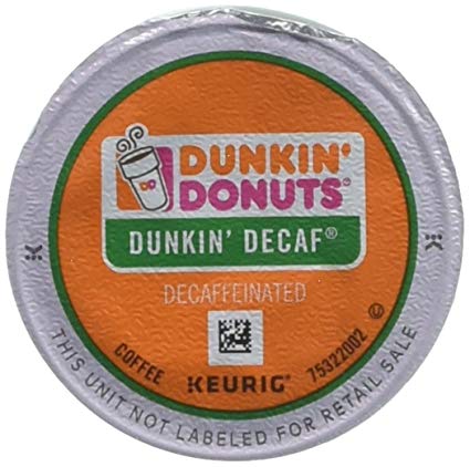 Dunkin' Donuts Original Blend Coffee K-Cup Pods, Decaf, Medium Roast, For Keurig Brewers, 64 Count