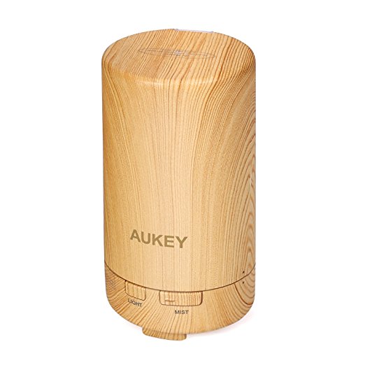 AUKEY USB Essential Oil Diffuser 50 ML with Two Colored Lights and Automatic Shout-off Mini Air Refresher Portable for Car / Office / Bedroom / Classroom