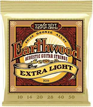 Ernie Ball 2006 Earthwood Extra Light 80/20 Bronze Acoustic String Set (10-50)