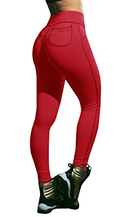 Leggings for Women Power Flex Yoga Tummy Control Fall Spanx Workout Stretch Pants With Pockets